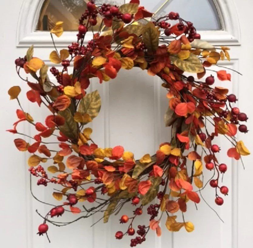 Greet visitors with this rustic fall wreath